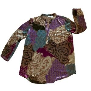 Raised velvet burnout Sz 10 Witchy sheer boho art to wear tunic top fairy grunge